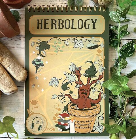 CON*QUEST Conquest Journals Harry Potter Herbology Top-Spiral Steno Notepad، 6''x9''، لوحة خلفية متينة مغلفة بلوح الكتب، 50 ورقة صفحة قائمة مبطنة، 60 رطل. ورق، مرخص رسميًا in Saudi Arabia