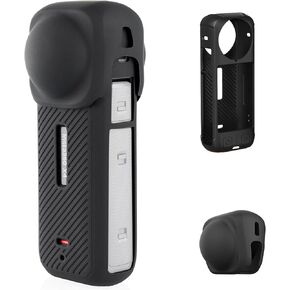 Insta 360 X4 Silicone Protective Case with Lens Cap, Silicone Camera Protective Kit for Insta 360 X4 Accessories, Silicone Camera Protecor and Lens Guard for Insta360 X4 Action Camera