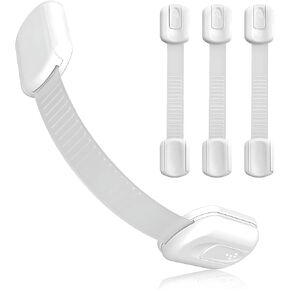4pcs Baby Proofing Child Safety strap Locks - Quickest and Easiest Cabinet Drawer Door Latches No Screws & Magnets Multi-Purpose for Furniture Kitchen Ovens Toilet Seats