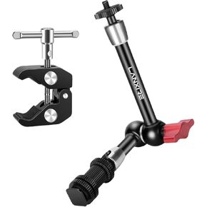 9 Inch Adjustable Magic Arm with Super Clamp and Cold Shoe Adapter - Compatible Photography Accessories - Max Load 4.4lb/2kg