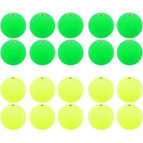 PATIKIL Fishing Bobber 30mm/1.2 Inch Dia, 30 Pack Slip Foam Floats Buoy Rig Stoppers for Crappie Trout Bass Fishing, Green,Yellow
