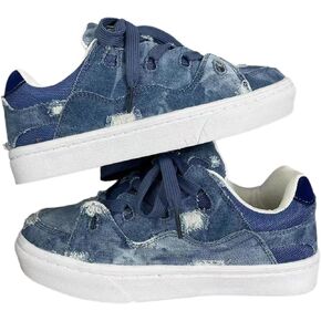 Cute Sneakers for Women Walking Shoes Comfortable Denim Blue Versatile Couples' Style All-Season