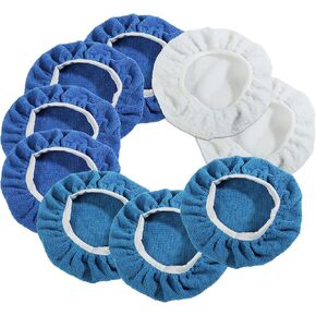 9PCS Polishing Pad,Car Accessories Buffing Pads,9 to 10 Inches Buffer Pads,Car Buffer Pads Coral Fleece Bonnet,Soft Microfiber Car Woolen Wax Kit,Suitable for Polished or Waxed Surfaces