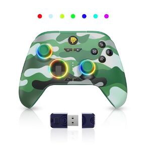 EasySMX X15 2.4G Wireless Controller Gamepad for PC/Android/Steam/Switch/IOS, with Hall Sticks/Triggers, RGB Lighting and Bluetooth- Anti-Drift