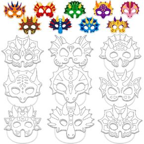 36 Set Animal Coloring Masks Color Your Own Jungle Animal Mask Paper Art Craft DIY Safari Animal blank Mask Masquerade Birthday Dress-Up Party Favors School Activities Supplies