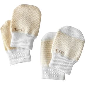 Non-Slip, Tug-Resistant, No-Scratch Baby Mittens - For Newborn to 6 Months - 100% Organic Cotton - Roomy and Breathable Design - Unisex Colors - Set of 2
