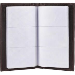 LB LEATHERBOSS Leather Executive Business Credit Card Book Holder Professional Card Organizer -Clear Slots