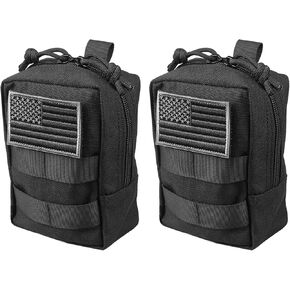 AMYIPO MOLLE Pouch Multi-purpose Compact Tactical Waist Bags Small Utility Pouch (Khaki (2 PCS))