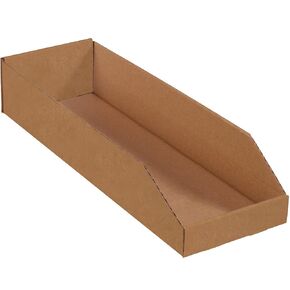 Boxes Fast BFBINMT824 Open Top Bin Boxes, 8" x 24" x 4 1/2", White (Pack of 50)