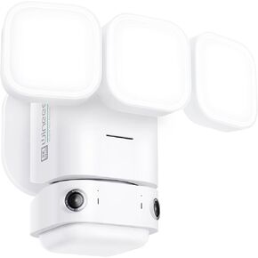 winees Floodlight Camera, 3000-Lumen LEDs, 2K HD Outdoor Security Camera, 180° Wide View, Motion Activated Light, 110dB Siren, Color Night Vision, Compatible with Alexa & Google Assistant, Wired
