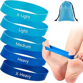 Set of 5 Toe Bands Toe Stretcher Bands Resistance Toe Bands with Carry Bag for Correct Alignment Ankle Exercise Foot Strengthening