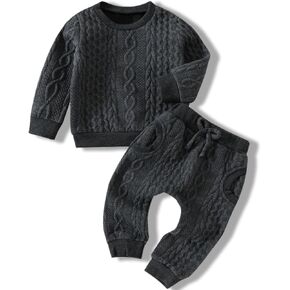 Unisex Baby Clothes Fall 6 12 18 24 Months Football Long Sleeve Pullover Tops & Pant Sets Toddler Winter Outfits