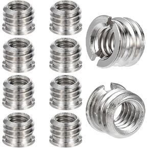 Standard 1/4"-20 Female to 3/8"-16 Male Tripod Adapter 10PCS Reducer Bushing Converter for DSLR Camera Camcorder Monopod Stand