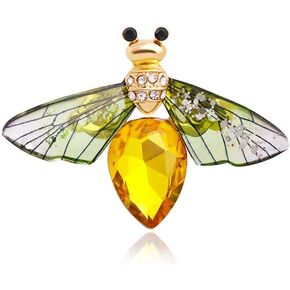 Colorful Rhinestone Crystal Bee Brooch Pin Vintage Bee Pearl Lapel Pin for Women Girls Retro Rhinestone Insect Pin Jewelry Gift
