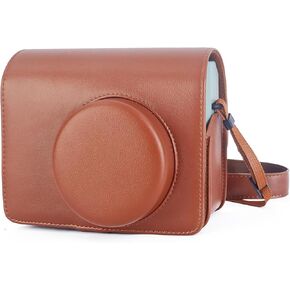 Phetium Protective Case Compatible with Fujifilm Instax Wide 400 Instant Film Camera, Soft PU Leather Bag Cover with Removable/Adjustable Strap (Brown)