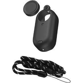 LICHIFIT Silicone Protective Case Set for Insta360 GO 3 Action Camera Housing Soft Shell Cover Skin + Lens Cap + Neck Strap Lanyard Accessories