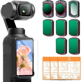 ND/PL,1/4 Black Mist,CPL,UV,ND, Effect Filter for DJI Osmo Pocket 3, 8Pack Black Diffusion 1/4 UV CPL ND4/PL ND8/PL ND16/PL ND32/PL Adjustable ND2-32