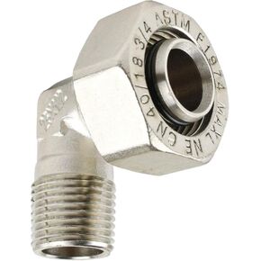 Metal parts Maxline 90 Degree M8086 Elbow Fitting 3/4 Tubing x 1/2" Male NPT Compressed Air Piping