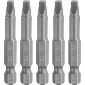 HARFINGTON 5pcs Square Screwdriver Bit SQ4 1/4" Hex Shank 50mm/2" Length Magnetic 4 Point Hex Bits S2 Steel Industrial Grade Electric Screw Driver Bit 6mm Rod