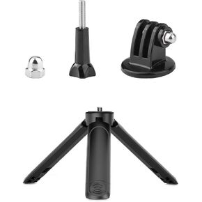 Mini Telescopic Tripod Fixed Bracket for Sports Camera/Cell Phone Clip with 1/4 Thread Port, Portable Extended Tripod Phone Clamp Screw Nut Adapter Accessories (Extended Tripod+Phone Clamp)