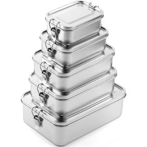 Umigy Stainless Steel Bento Box Metal Lunch Box Food Storage Containers Metal Lunch Container, Lockable Clips to Leak Proof, Reusable Dishwasher Safe Lunch Snack Boxes for Work