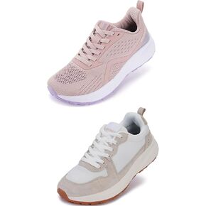 BRONAX Womens Wide Toe Box Shoes Pink and Beige Size 9w
