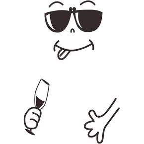 2pcs Kitchen Fridge Stickers A Funny Face Looks Like You are Enjoying Your Meal Wall Car Door Stickers Decor Decals Art Mural Paste, Green, JS2024-002