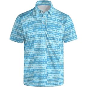 Golf Shirts for Men Funny Polo Shirt Short Sleeve Performance Moisture Wicking Quick Dry Mens Hawaiian Polo Shirt