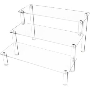 Acrylic Display Stand, 2 PCS 3 Tier Iridescent Display Risers for Funko POP Figures, 9" Cupcakes Stand, Perfume Organizer, Riser for Display, Dessert Stand, Ornament Display Stand