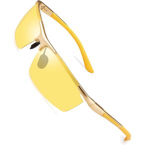 SOXICK Night Driving Glasses for Men, Night Vision Glasses for Driving, Anti-Glare Glasses with UV400 Polarized Lens