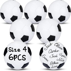 Jenaai Blank Autograph Soccer Ball Official Soccer Ball for Signing Signature Soccer Gift with Two White Panels for Senior Night Party Championship Party