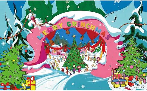 7x5ft عيد ميلاد سعيد Whoville خلفية للأطفال جبل ثلجي حفلة عيد الميلاد التصوير الفوتوغرافي خلفية عيد الميلاد الثلوج الشتاء Whoville عيد الميلاد راية سنة جديدة سعيدة عطلة الطرف الديكور in Kuwait