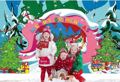 7x5ft عيد ميلاد سعيد Whoville خلفية للأطفال جبل ثلجي حفلة عيد الميلاد التصوير الفوتوغرافي خلفية عيد الميلاد الثلوج الشتاء Whoville عيد الميلاد راية سنة جديدة سعيدة عطلة الطرف الديكور in Kuwait