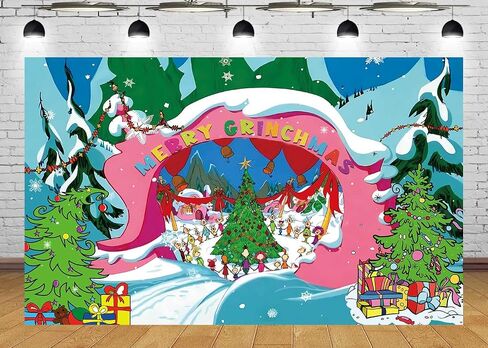 7x5ft عيد ميلاد سعيد Whoville خلفية للأطفال جبل ثلجي حفلة عيد الميلاد التصوير الفوتوغرافي خلفية عيد الميلاد الثلوج الشتاء Whoville عيد الميلاد راية سنة جديدة سعيدة عطلة الطرف الديكور in Kuwait