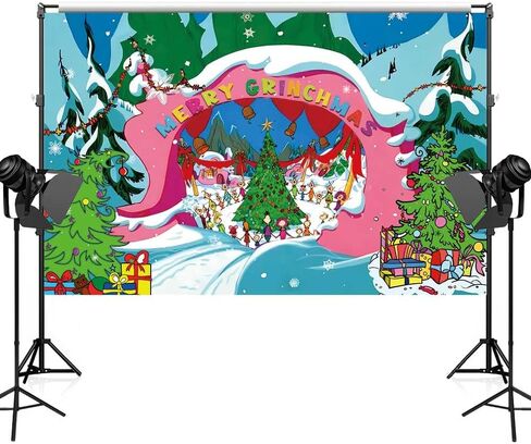 7x5ft عيد ميلاد سعيد Whoville خلفية للأطفال جبل ثلجي حفلة عيد الميلاد التصوير الفوتوغرافي خلفية عيد الميلاد الثلوج الشتاء Whoville عيد الميلاد راية سنة جديدة سعيدة عطلة الطرف الديكور in Kuwait