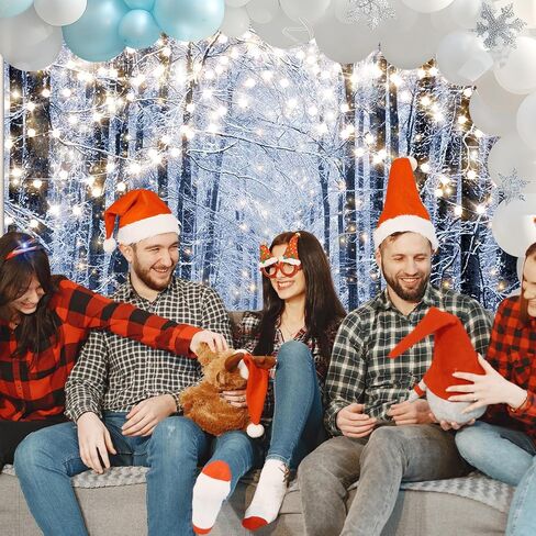 Avezano Winter Backdrop for Photoshoot Snowy Forest Christmas Holidays Party Decorations Winter Landscape Photography Background for Kids New Year Portrait Photo Booth Props(7x5ft) in Saudi Arabia