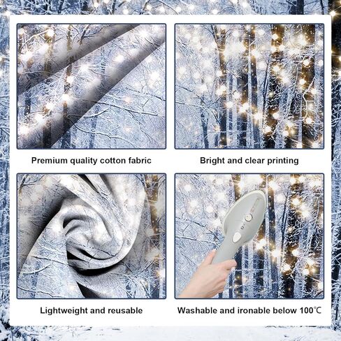 Avezano Winter Backdrop for Photoshoot Snowy Forest Christmas Holidays Party Decorations Winter Landscape Photography Background for Kids New Year Portrait Photo Booth Props(7x5ft) in Saudi Arabia
