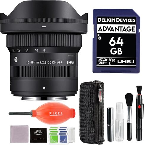 عدسة سيجما 10-18 ملم f/2.8 DC DN المعاصرة لحامل Fujifilm-X مع ملحقات Pixel Advance وحزمة السفر | 207975 | سيجما 10-18 ملم f/2.8 فوجي in Saudi Arabia