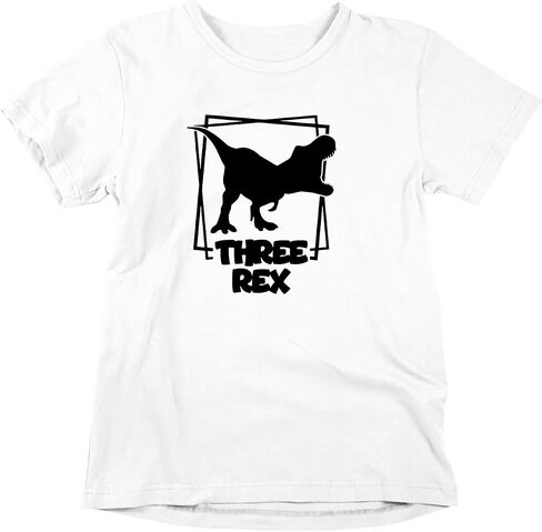 Three Rex - Toddler Clothes - 3 Years Old Birthday Tshirt Funny Outfit Cute Dinosaur Shirt in Saudi Arabia