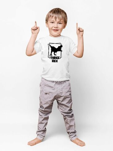 Three Rex - Toddler Clothes - 3 Years Old Birthday Tshirt Funny Outfit Cute Dinosaur Shirt in Saudi Arabia