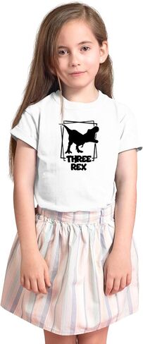 Three Rex - Toddler Clothes - 3 Years Old Birthday Tshirt Funny Outfit Cute Dinosaur Shirt in Saudi Arabia