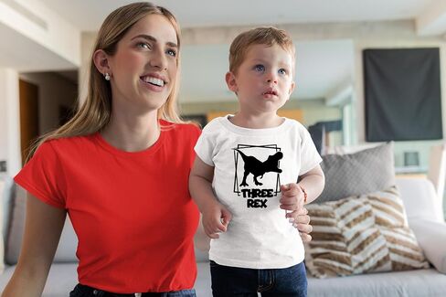 Three Rex - Toddler Clothes - 3 Years Old Birthday Tshirt Funny Outfit Cute Dinosaur Shirt in Saudi Arabia