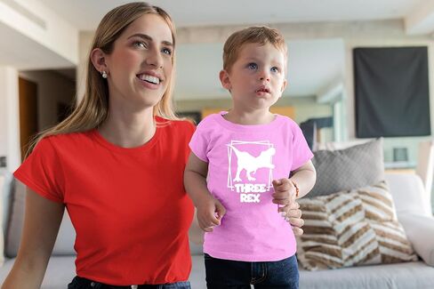 Three Rex - Toddler Clothes - 3 Years Old Birthday Tshirt Funny Outfit Cute Dinosaur Shirt in Saudi Arabia