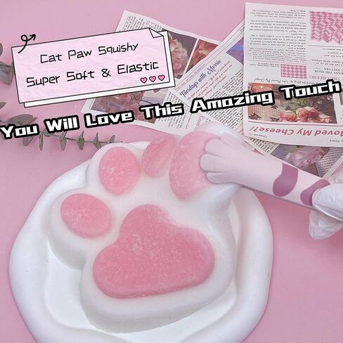 القط الكبير مخلب اسفنجي 5.5 بوصة حجم كبير Squishies ضغط اللعب قرصة الأسرة اسفنجي لطيف لينة سيليكون القطط العملاقة مخلب Tangcii تململ الإجهاد الإغاثة الألعاب الحسية الهدايا للبالغين النساء (أزرق + أبيض) in Kuwait