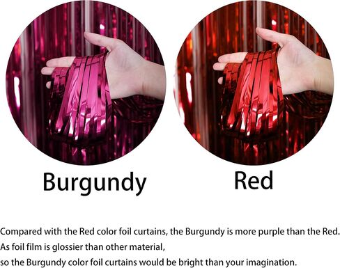 Burgundy Bachelorette Party Tinsel Foil Fringe Curtains - Wedding Bridal Shower Women Birthday Graduation Valentines Mothers Day Party Photo Booth Props Backdrops Decorations, 4pc in Saudi Arabia