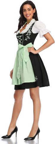 Oktoberfest Costumes Dirndl Dresses Women Bavarian Traditional Outfits Maid Plaid Apron Beer Carnival Halloween in Saudi Arabia