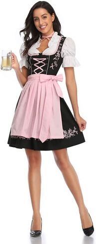 Oktoberfest Costumes Dirndl Dresses Women Bavarian Traditional Outfits Maid Plaid Apron Beer Carnival Halloween in Saudi Arabia