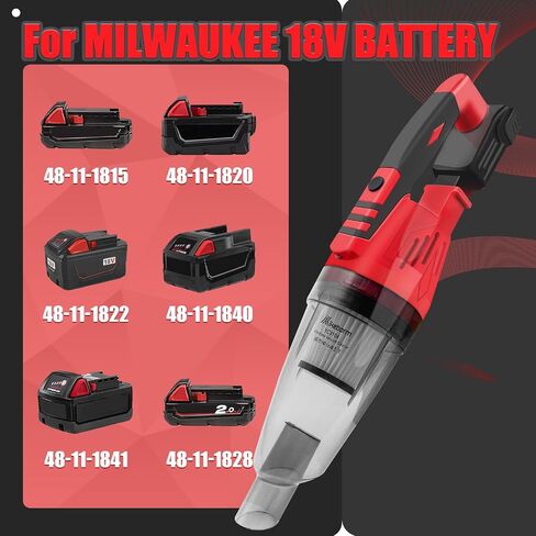 Vacuum Cleaner for Home for Milwaukee 18V Battery 48-11-1850, 30KPA 6in1 Cleaner for Home with Wall Bracket, Stick Vacuum Cleaner for Hard Floor Car Pet Hair Cleaning (NOT Included Battery) in Saudi Arabia