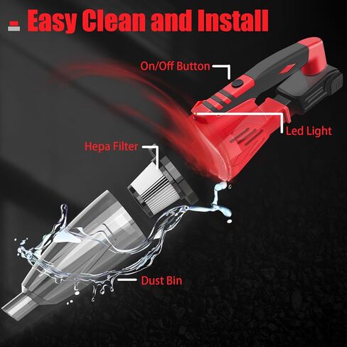 Vacuum Cleaner for Home for Milwaukee 18V Battery 48-11-1850, 30KPA 6in1 Cleaner for Home with Wall Bracket, Stick Vacuum Cleaner for Hard Floor Car Pet Hair Cleaning (NOT Included Battery) in Saudi Arabia
