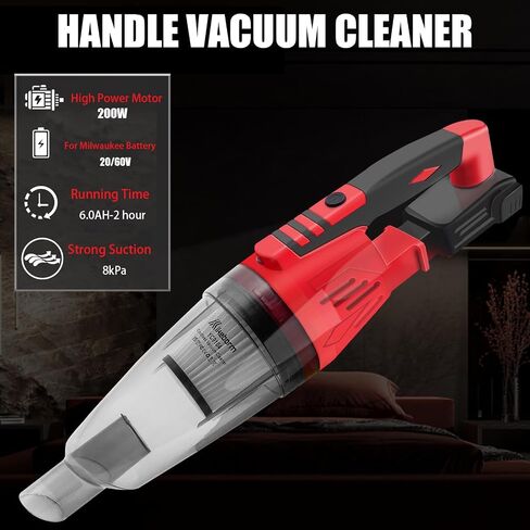 Vacuum Cleaner for Home for Milwaukee 18V Battery 48-11-1850, 30KPA 6in1 Cleaner for Home with Wall Bracket, Stick Vacuum Cleaner for Hard Floor Car Pet Hair Cleaning (NOT Included Battery) in Saudi Arabia